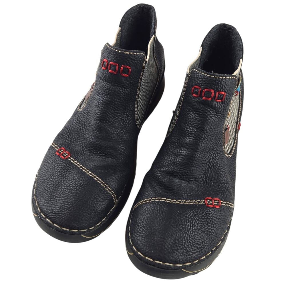 Rieker | Montenegro Series-Black Pull on Boots-Fish Design | Size 42 (US 10) - Picture 4 of 7